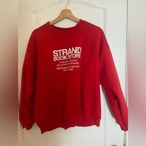 The Strand Bookstore - OFFICIAL Red Pullover Sweatshirt - LARGE